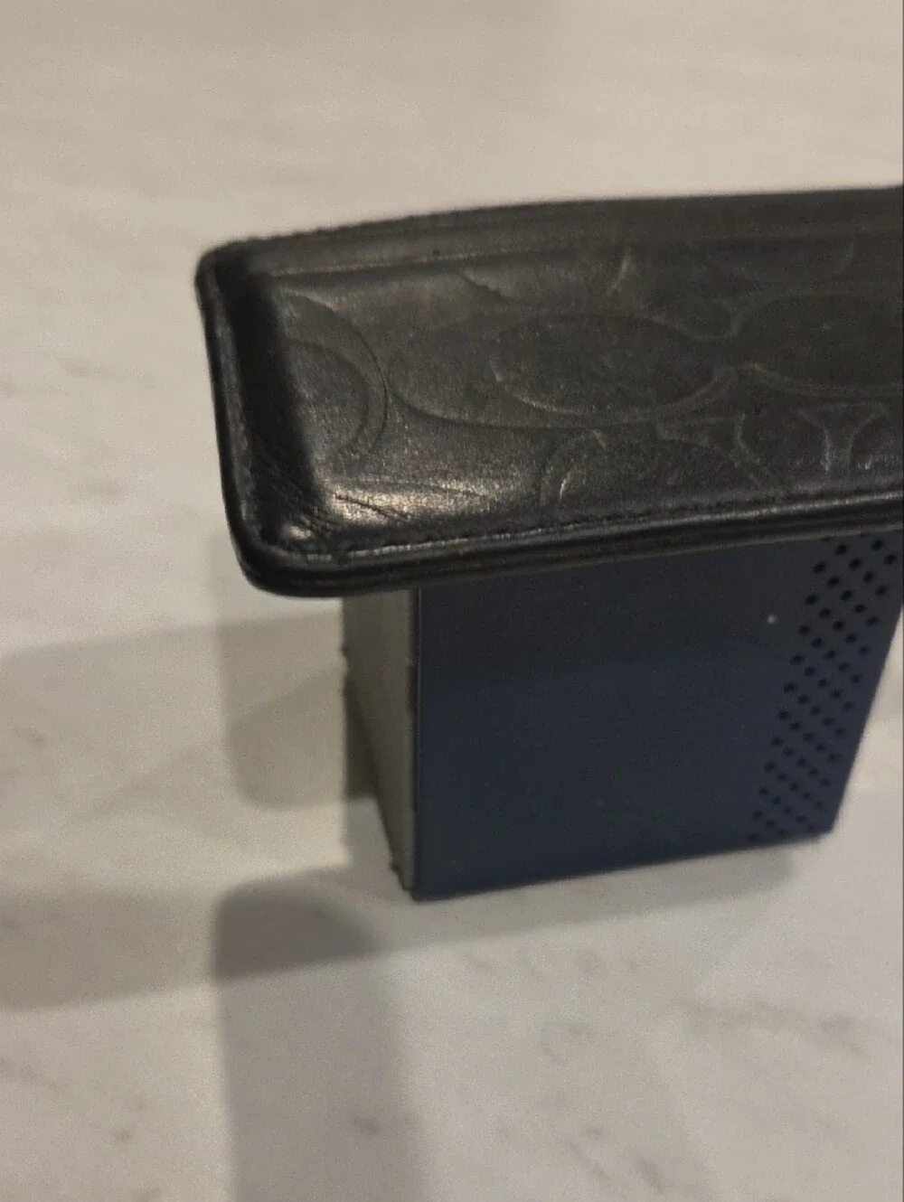Coach Black Leather Card Holder With Clip